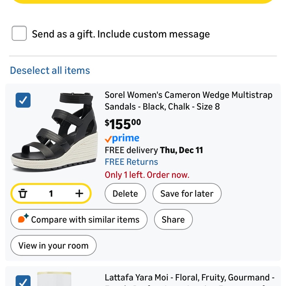 Sorel Women's Black and Cream Wedge Sandals - Picture 3 of 3